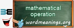 WordMeaning blackboard for mathematical operation